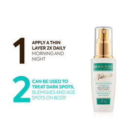 Makari Naturalle serum applied to clean face for even-toned skin