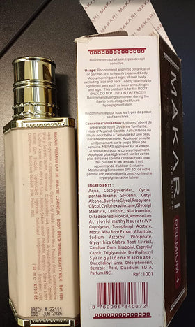 Makari Premium+ even-toned skin with smooth texture using the lotion.
