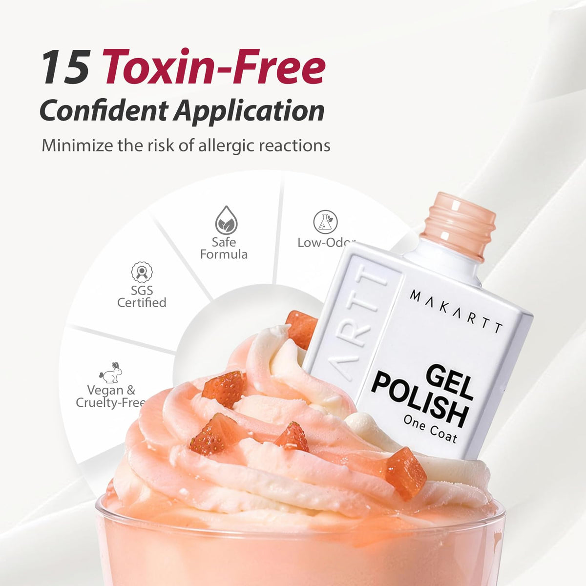 Makartt gel polish being applied with a smooth, even layer