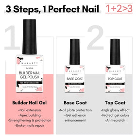 Makartt base coat application close up promotes adhesion and protects natural nails