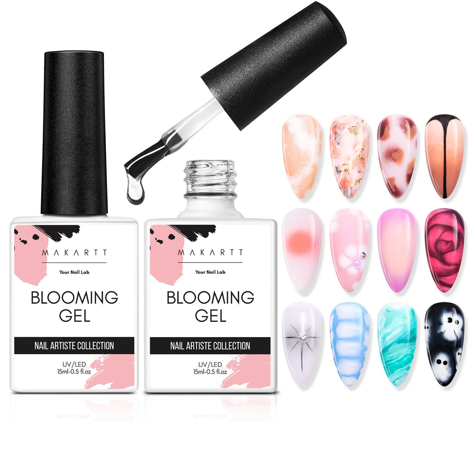 Makartt Blooming Gel-Clear bottle for effortless blooming over color.