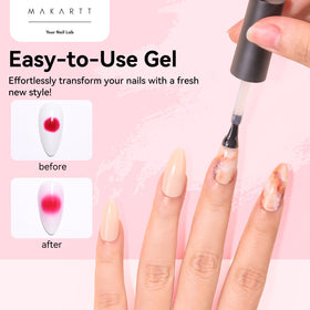Makartt Blooming Gel-Watercolor look blends colors softly for gradients.