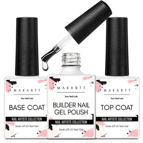 Makartt builder gel bottle in clear form for strong nail overlays and apex building