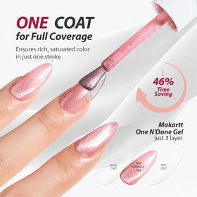 Makartt blue shimmer cat eye gel polish for a dazzling at-home manicure.