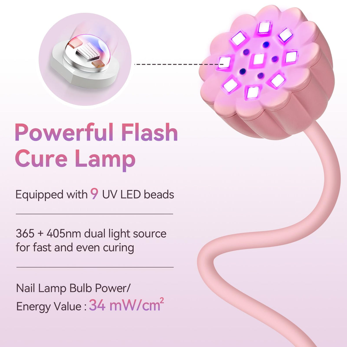 Makartt cordless lamp with rechargeable battery for portable gel nail sessions