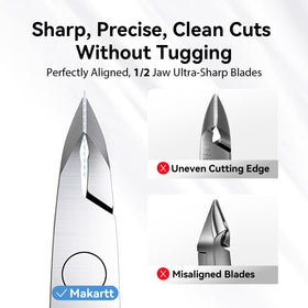 Makartt cuticle nipper featuring a smooth double-spring for reduced fatigue