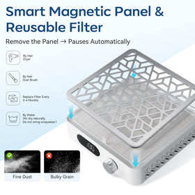 Makartt DACCAL reusable filter being cleaned emphasizes easy maintenance.
