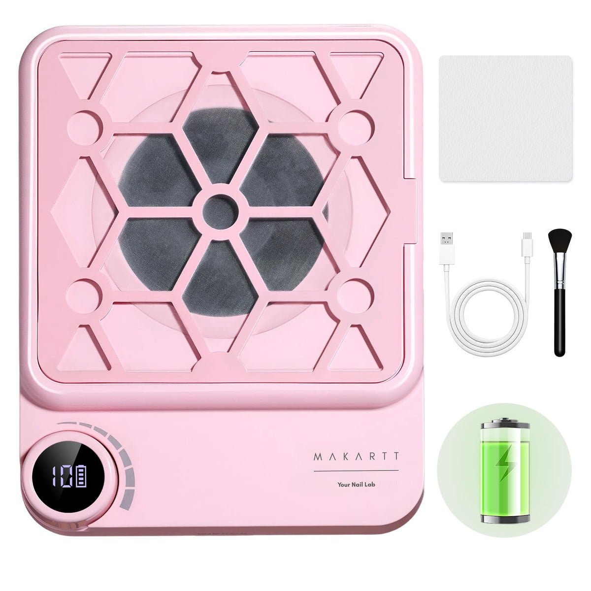 Makartt ERYNOS nail dust collector front view with strong suction for cleaner nails.