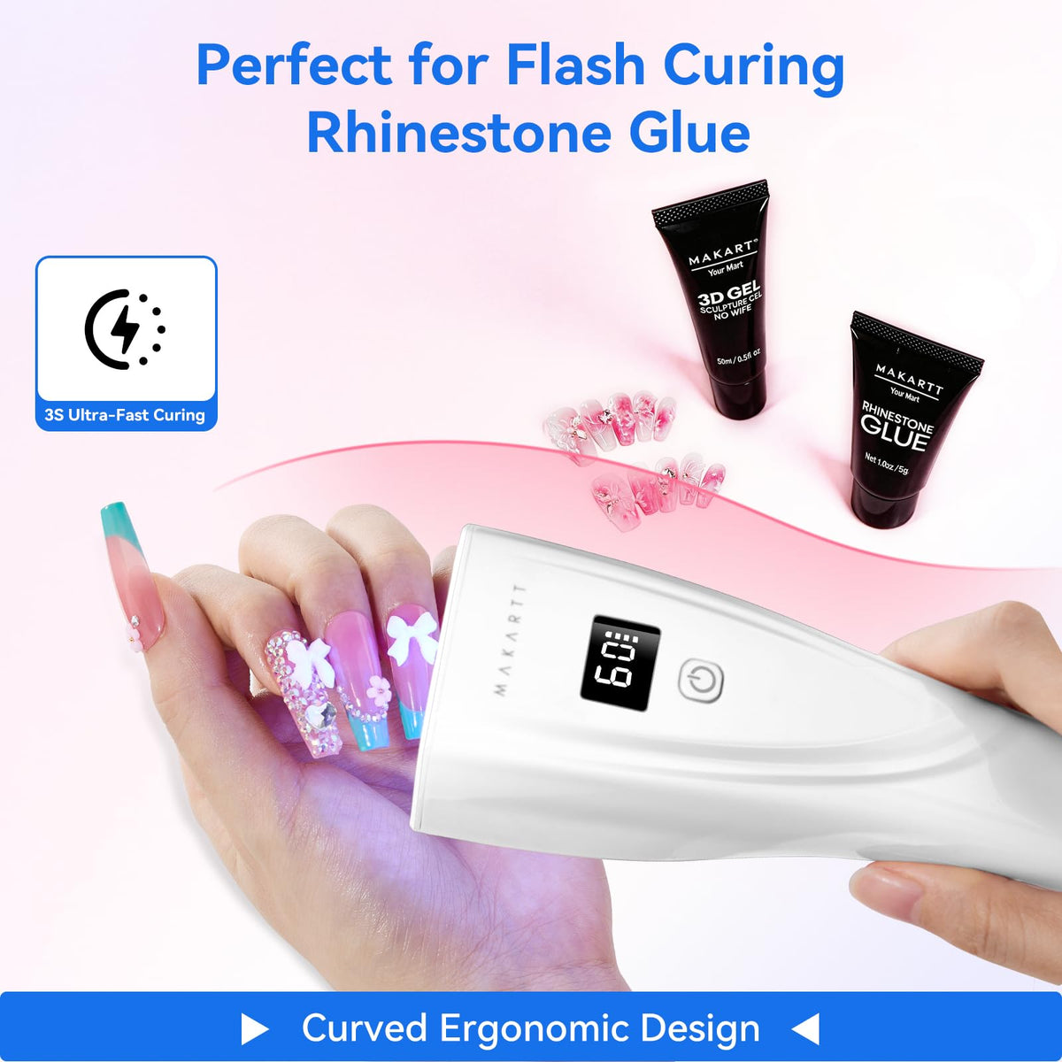 Makartt Flash Cure Nail Lamp with two timers for precise gel curing