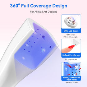 Makartt Flash Cure Nail Lamp LCD displays battery status