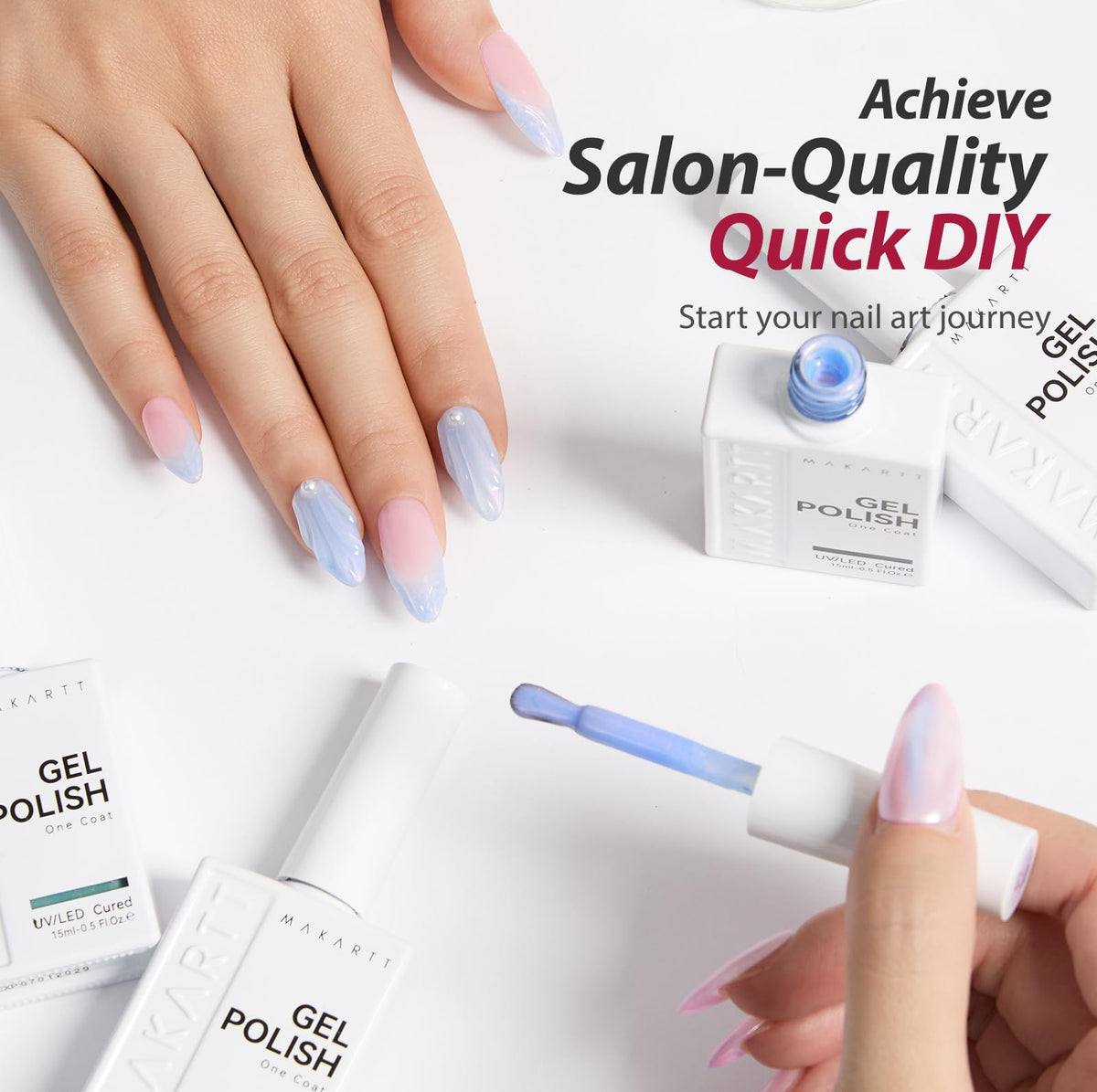 Makartt gentle formula with low odor for sensitive nails and frequent wear.