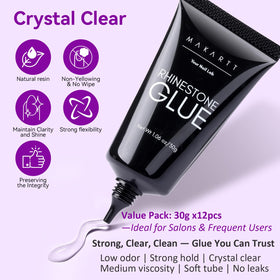 Makartt Glue tube with precision applicator for clean rhinestones