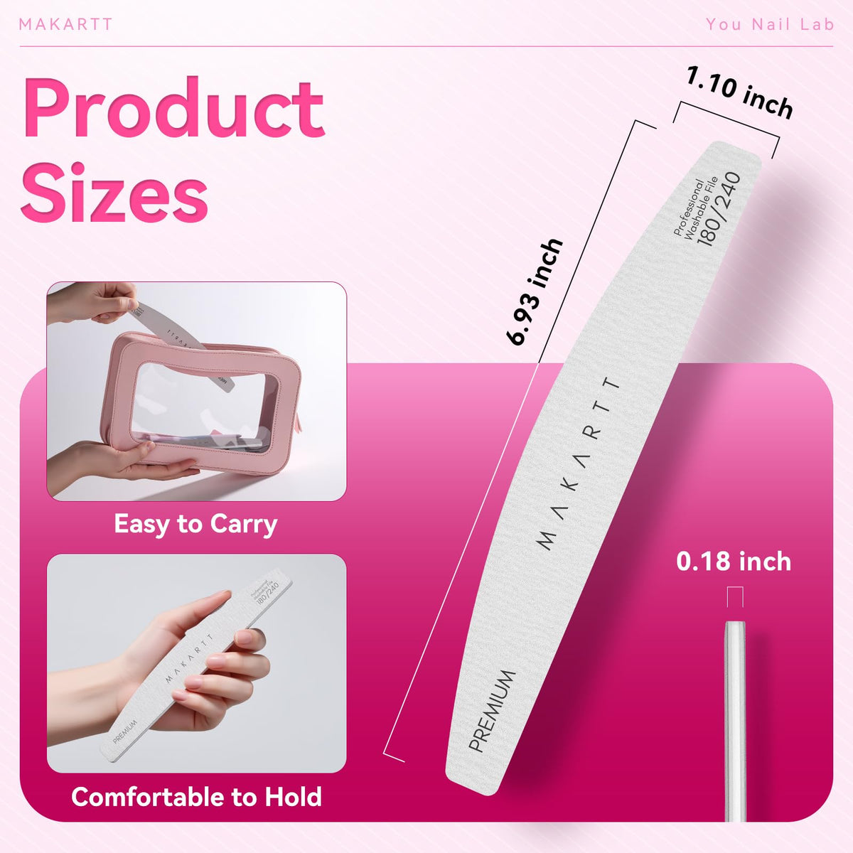 Makartt half-moon nail files offer better control and comfort during filing