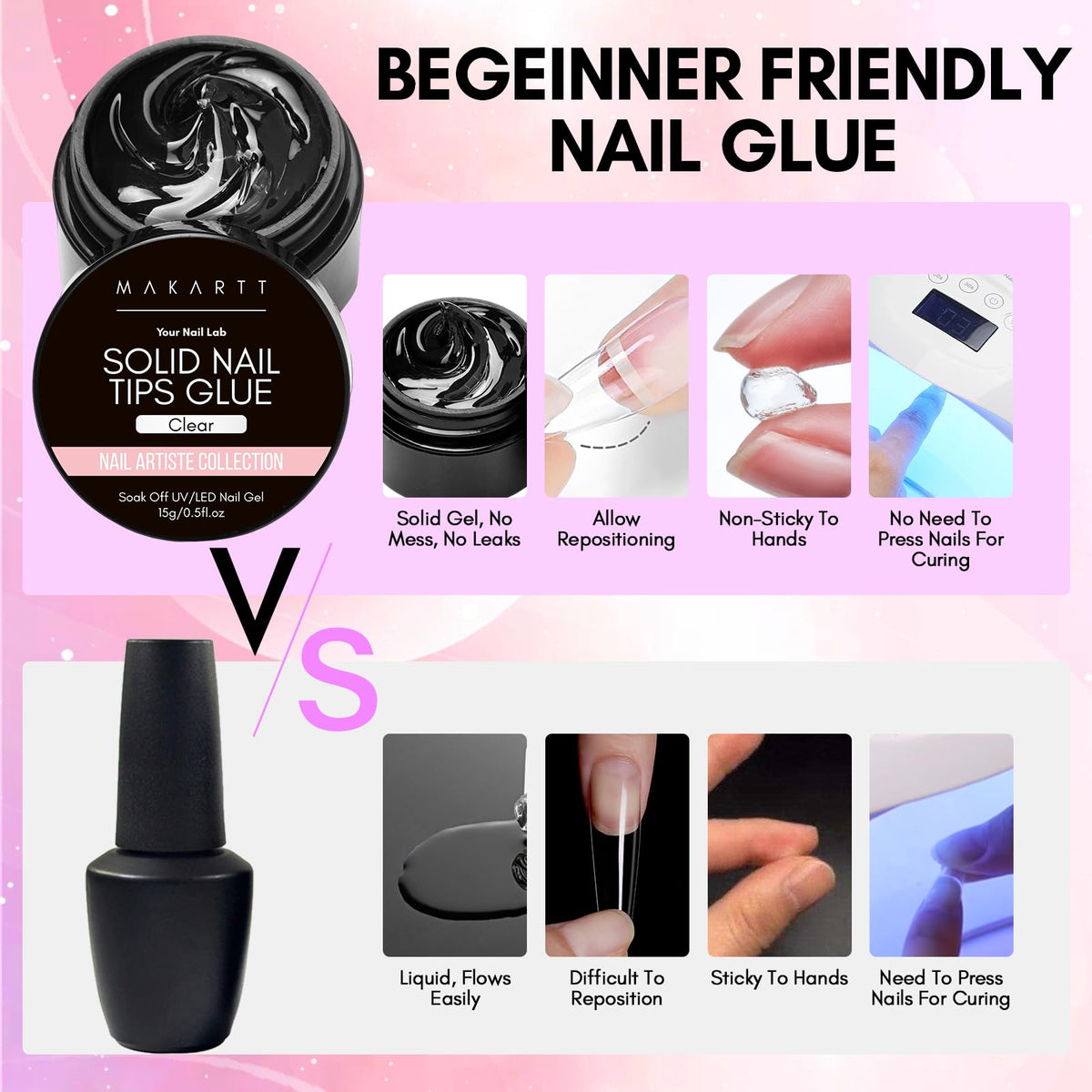 Makartt glue enables hands-free curing for comfortable, convenient nail art