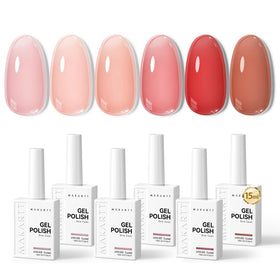 Makartt Jelly Pink Nude Red Set bottles shown for versatile nude-pink manicure.
