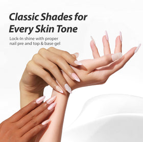 Makartt Jelly White Pink Nude base and top coat pairing for longevity.