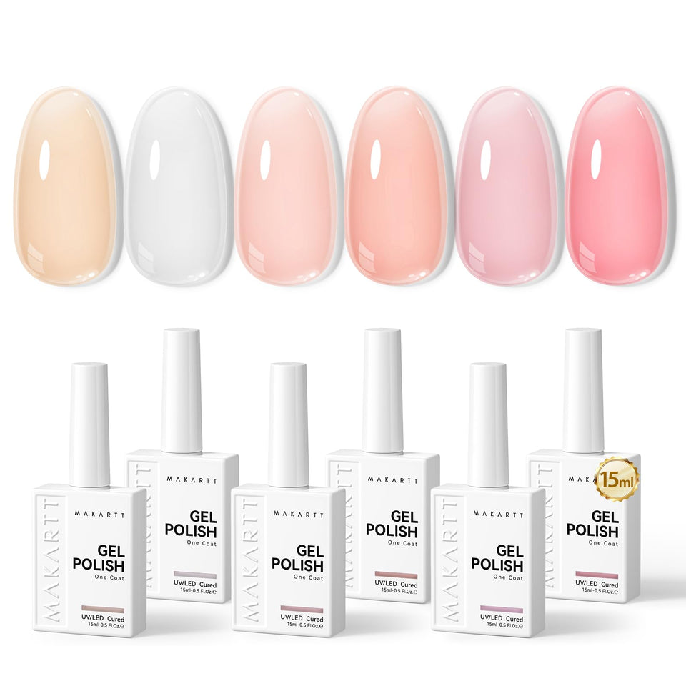 Makartt Jelly White Pink Nude pack shot showcases six versatile colors.