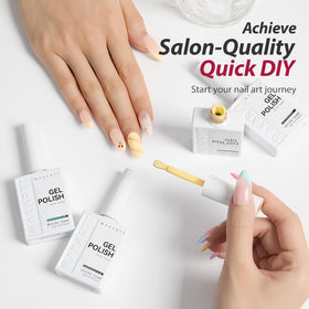 Makartt glossy manicure under LED curing shows long-lasting shine