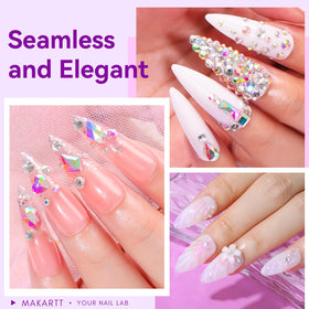 Makartt Nail art gems bonding process showing secure attachment