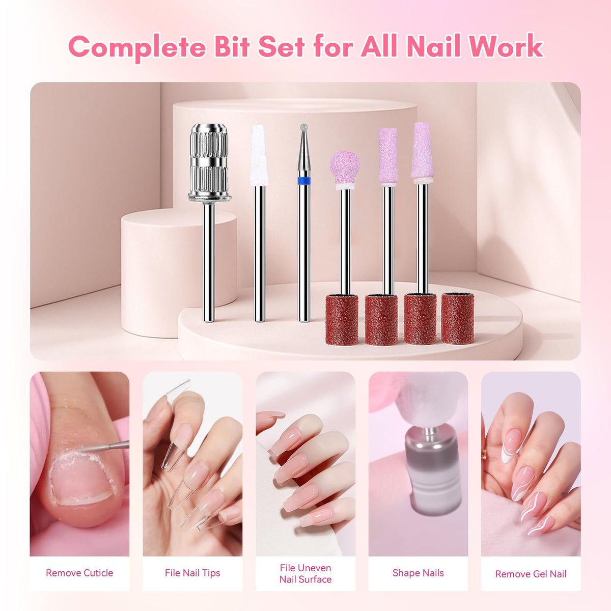 Makartt Nail Drill sanding bands simplify prep and smoothing nails.