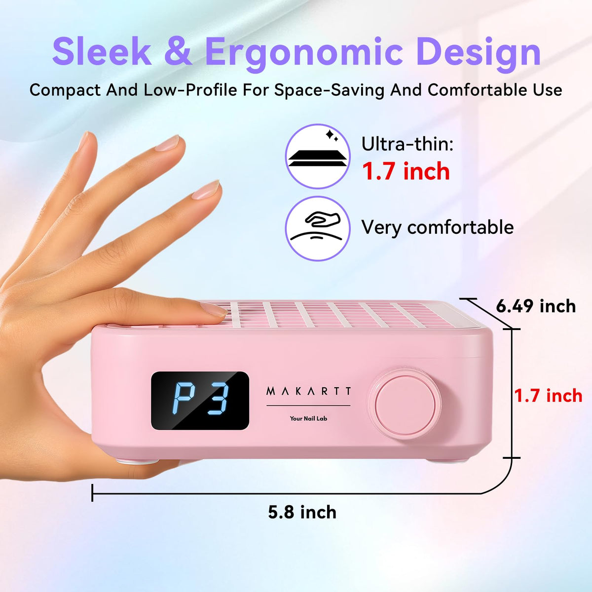 Makartt Nail Dust Collector with 3 speeds for customizable dust control