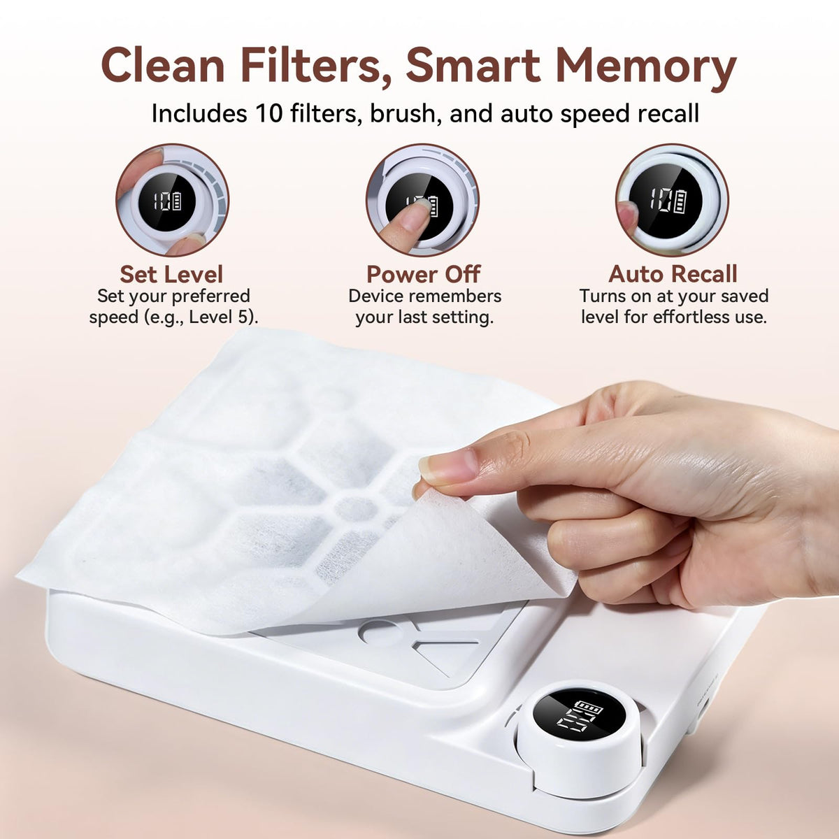 Makartt Nail Dust Collector for home use on a manicure table