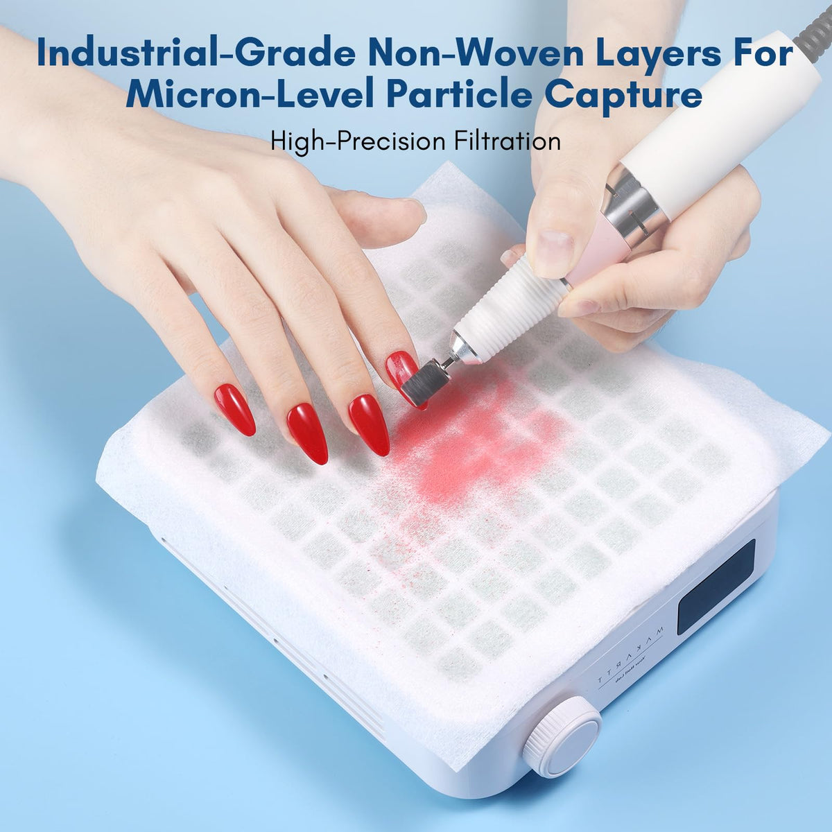 Thick opaque Makartt filter paper designed to extend vacuum life.