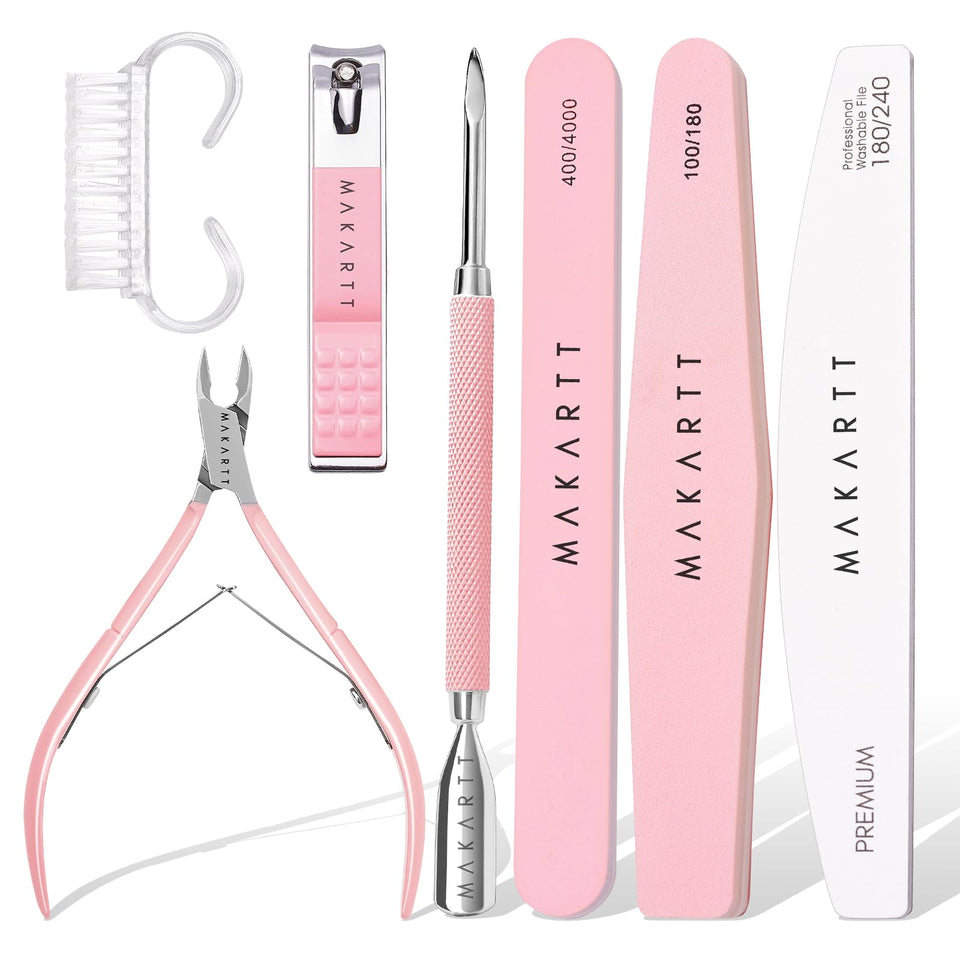 Makartt nail file and buffer set in pink basic kit for smooth at-home manicures