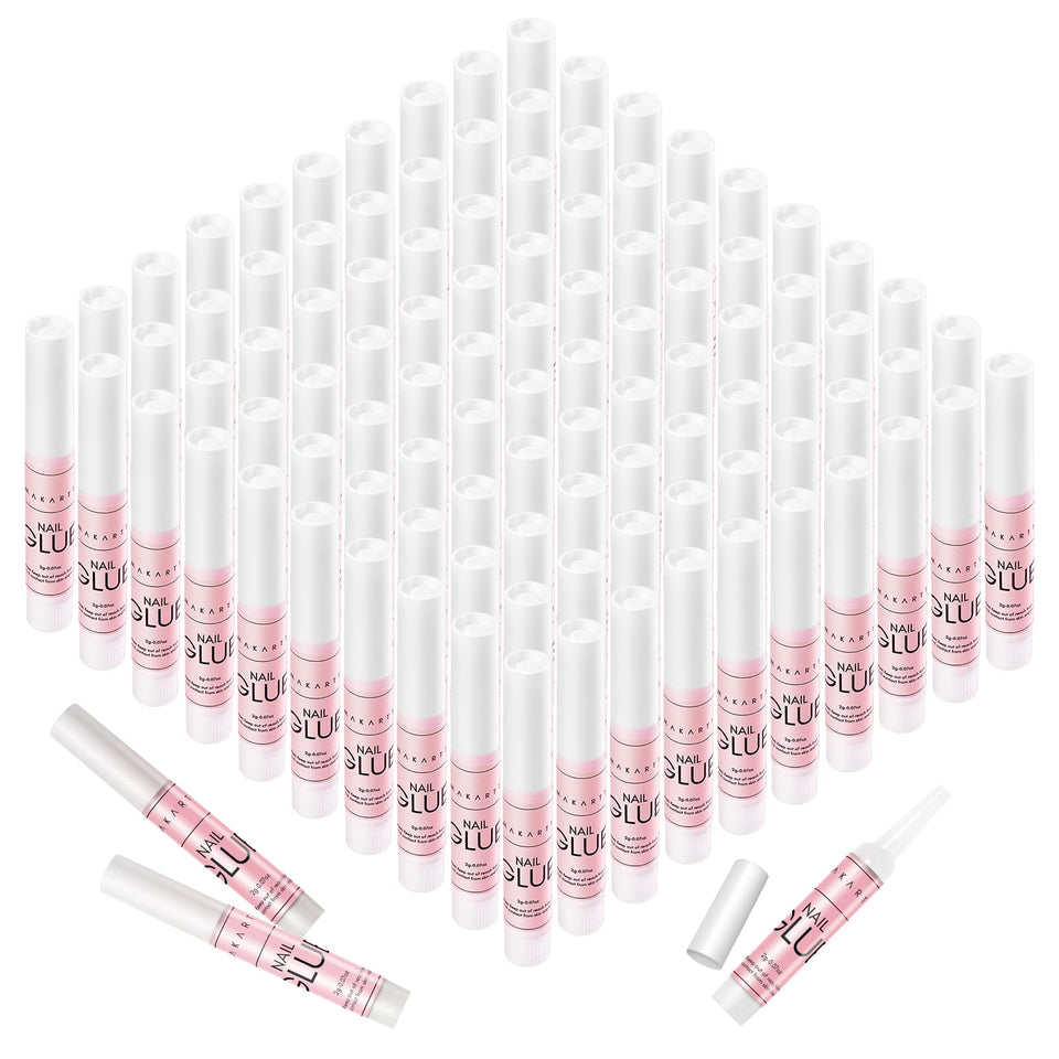 Makartt nail glue 100-pcs bulk pack with 2g tubes ensures fresh adhesive for each manicure