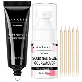 Makartt solid gel nail glue bottle for long-lasting press-on nails.