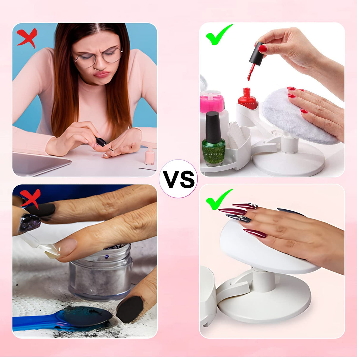Makartt nail stand pump dispenser enables safe remover application.