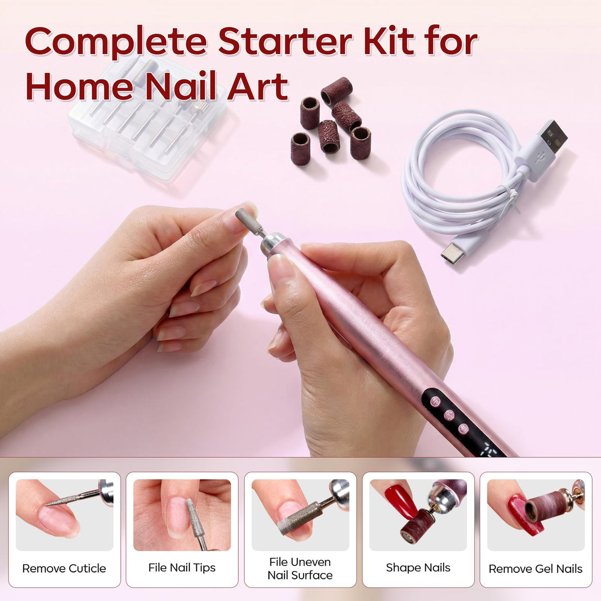 Ideal for gel polish removal with proper bits and settings.