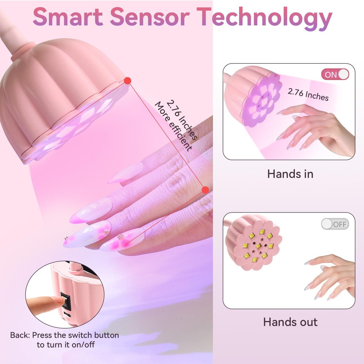 Makartt pink gift-ready nail lamp for nail art lovers