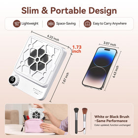 Makartt Rechargeable Nail Dust Collector side view shows compact footprint