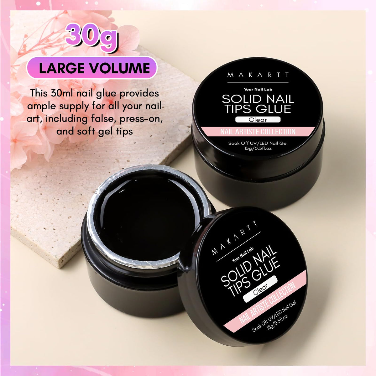 Makartt rubber-texture nail glue enables mess-free adjustments and reliable bonding