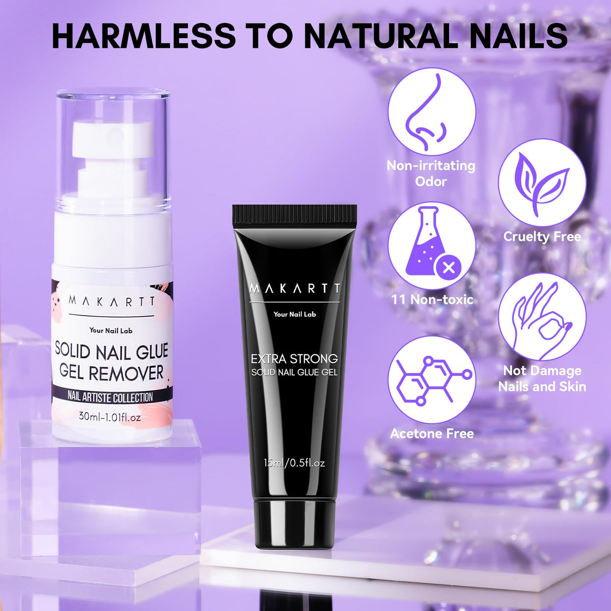 Makartt safe, low-odor formula protects nails and skin during use.