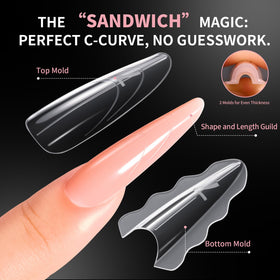 Makartt Sandwich Dual Nail Forms bottom view highlighting size compartments for easy access