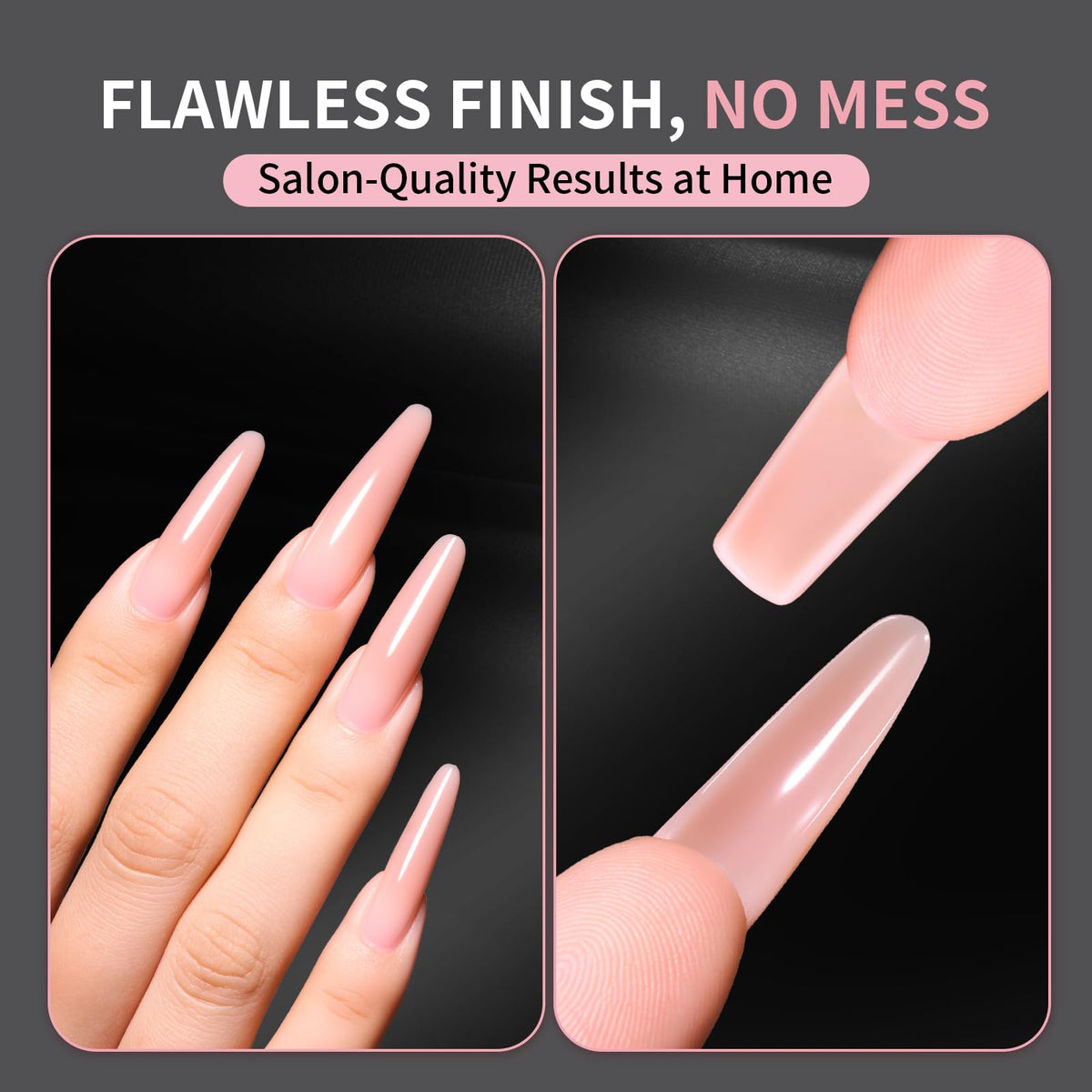 Makartt Sandwich Dual Nail Forms close up molds illustrating PMMA material and clarity