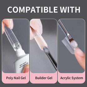 Makartt Sandwich Dual Forms are compatible with gel builder, poly gel, and acrylic systems for versatility.