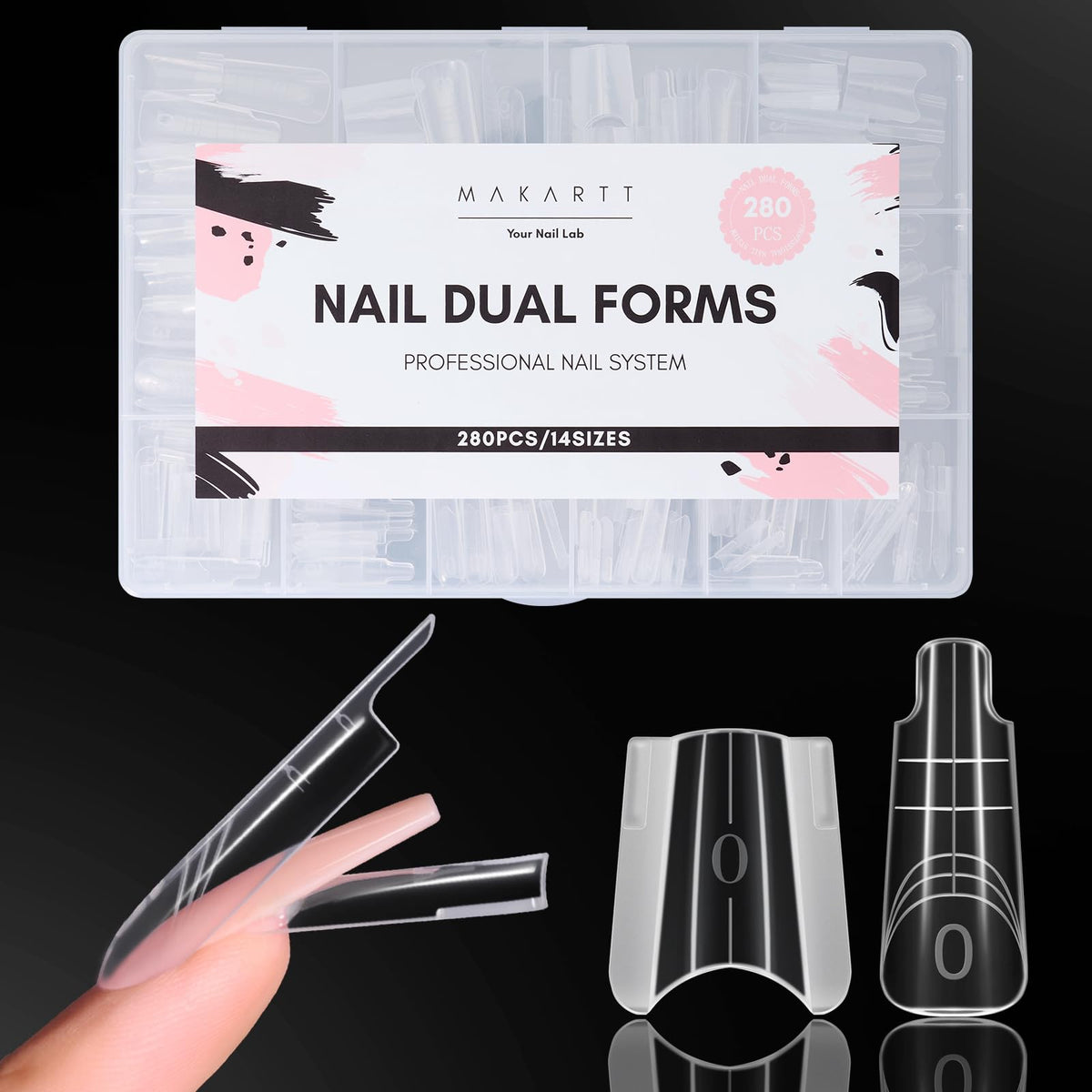 Makartt Sandwich Dual Forms tip feature – helps adhesion with peel-off base coat.