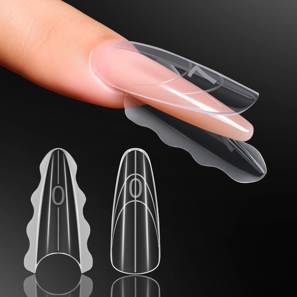 Makartt Sandwich Dual Nail Forms top view showing interlocking molds for precise extensions