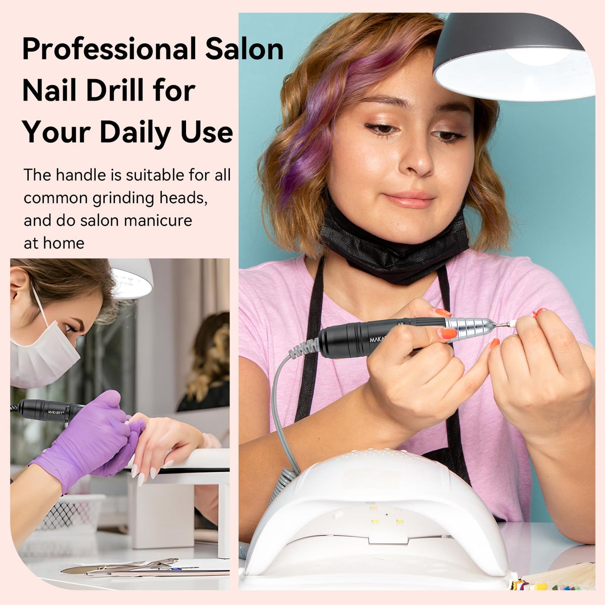 Makartt UP200 suitable for natural and acrylic nails in daily use.