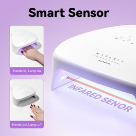 Makartt UV Nail Lamp auto-sensor activation highlighting touch-free use.