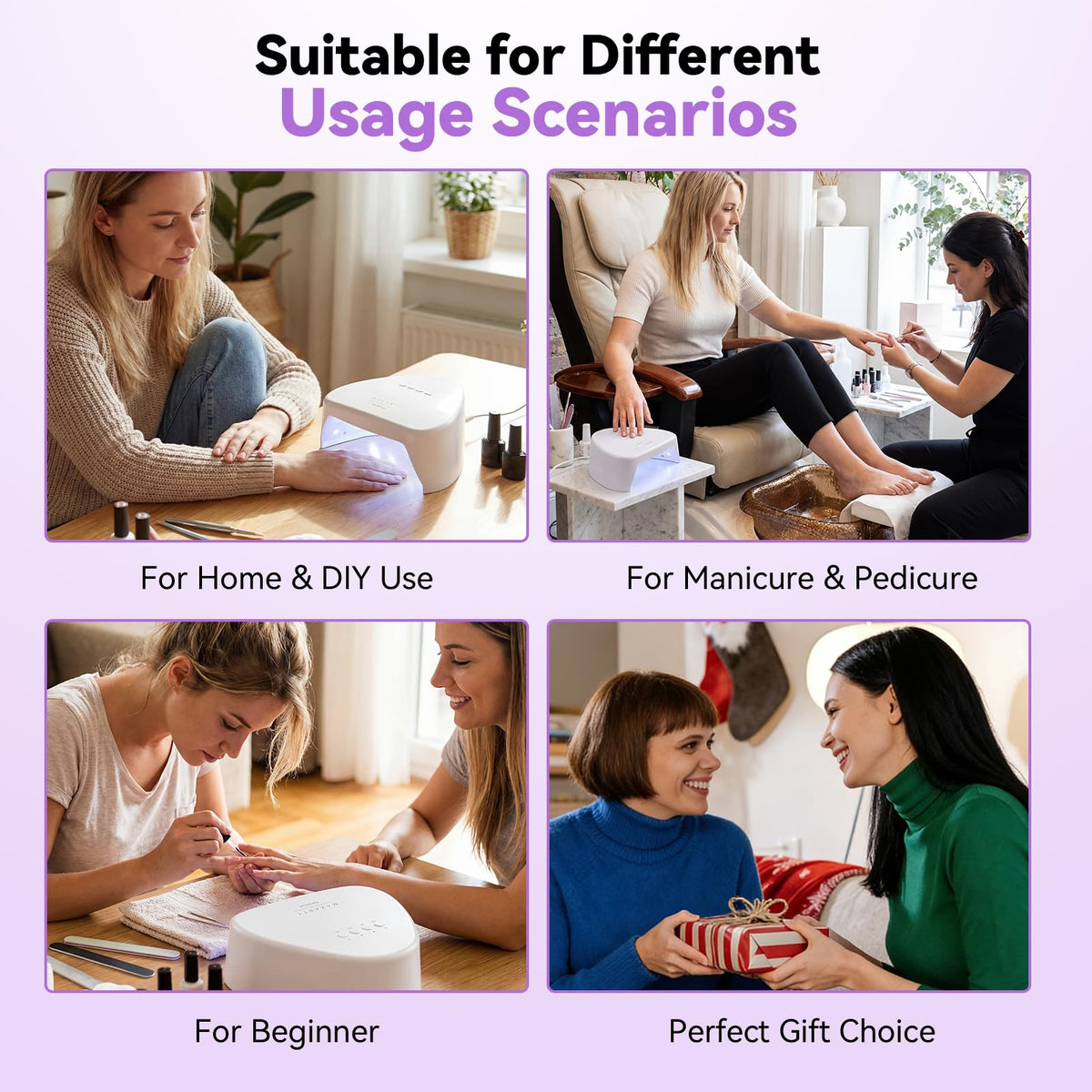 Makartt UV Nail Lamp on desk demonstrates easy setup for home manicure sessions.