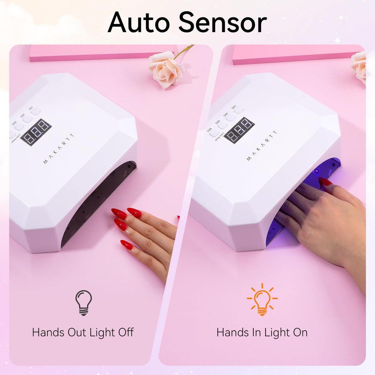 Makartt UV Nail Lamp detachable base simplifies cleanup and setup.