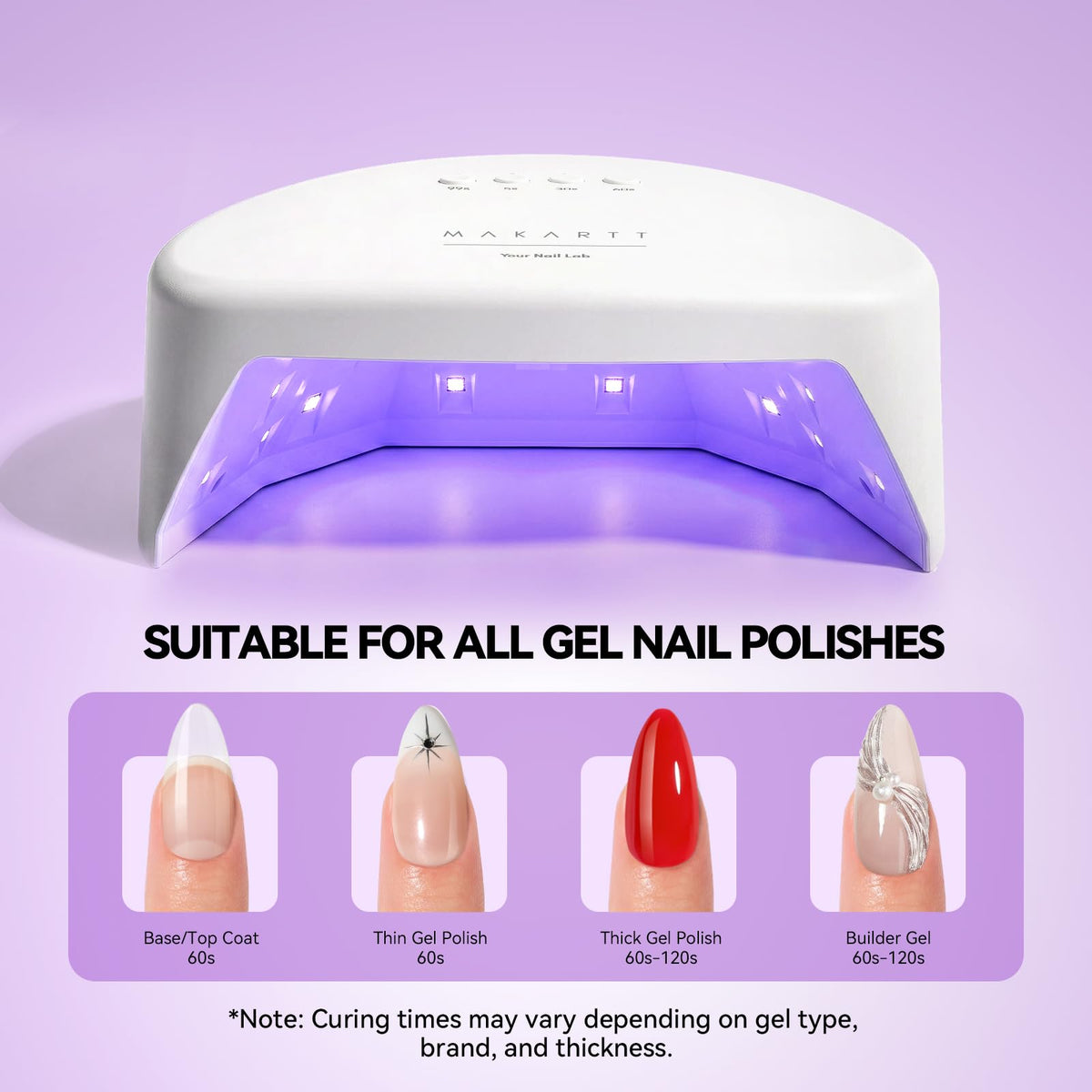 Makartt UV Nail Lamp close-up of LED beads delivering efficient curing power.