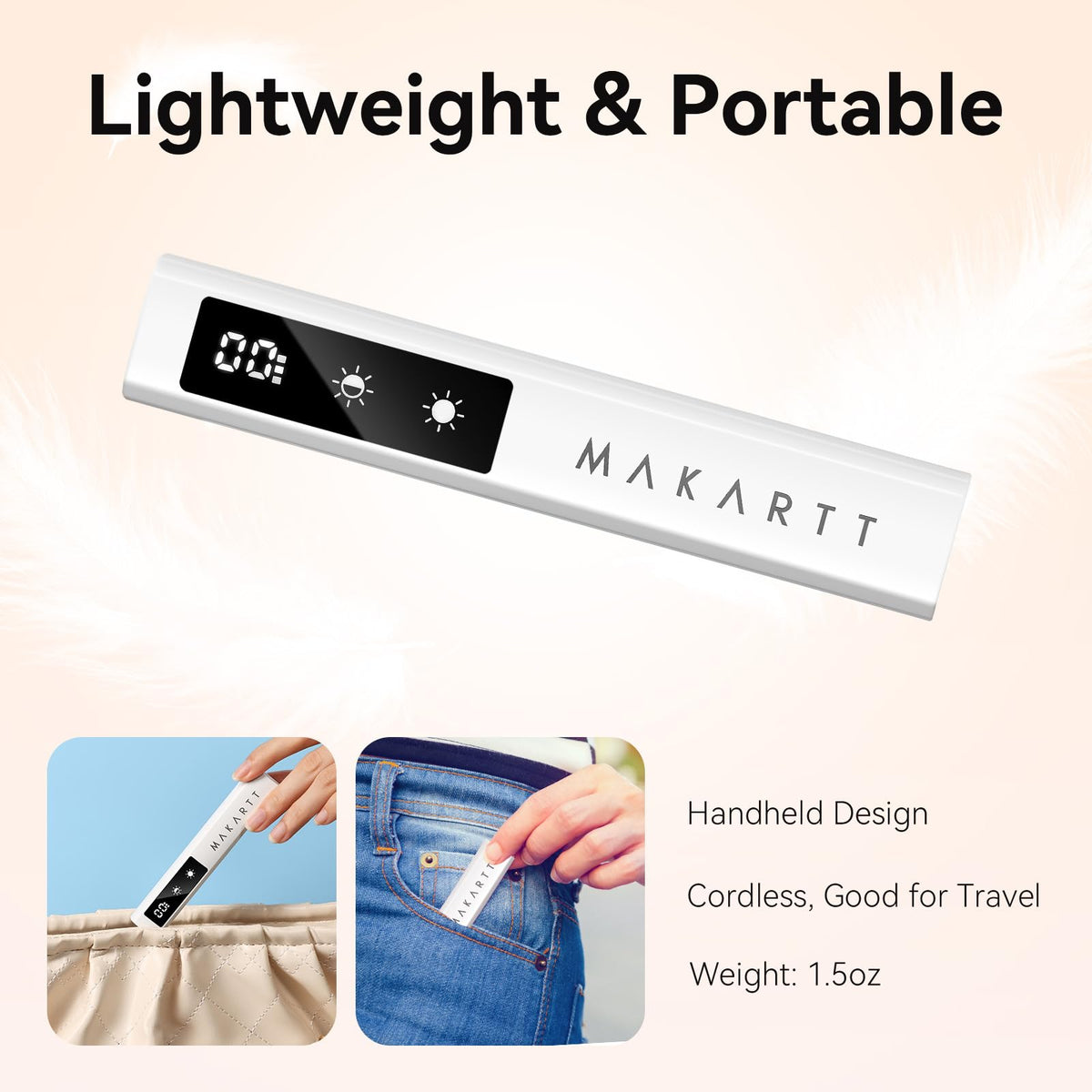 Makartt UV Nail Lamp rechargeable via USB for convenient use