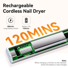 Makartt UV Nail Lamp side profile emphasizing portable handheld form