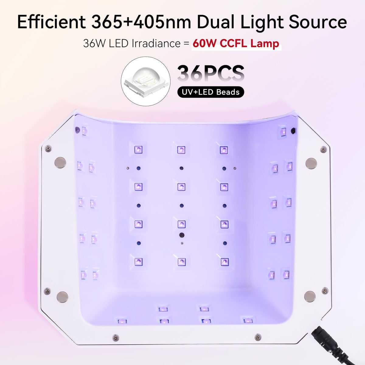 Makartt UV Nail Lamp side view highlights slim profile and easy storage.