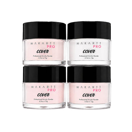 MakarttPro four-color nude acrylic powder set for flawless professional nails.